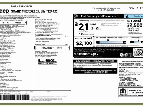 Certified 2023 Jeep Grand Cherokee L Limited w/ Black Appearance Package image 7