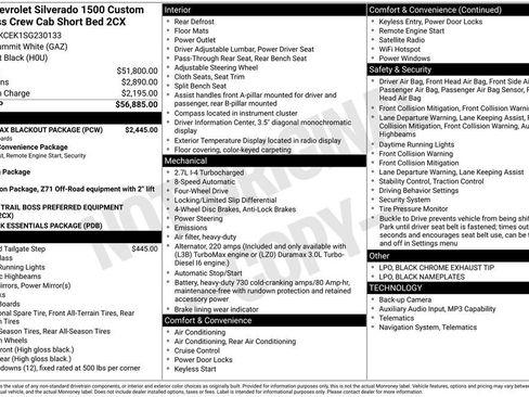 Used 2025 Chevrolet Silverado 1500 Custom Trail Boss w/ Turbomax Blackout Package AWD/4WD image 5