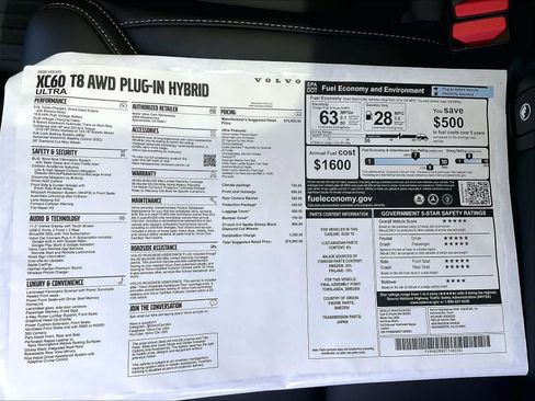 New 2026 Volvo XC60 T8 Ultra w/ Climate Package AWD/4WD image 36