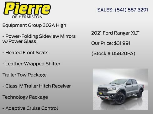 Used 2021 Ford Ranger XLT w/ Equipment Group 302A High image 10