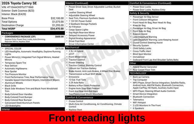 Used 2026 Toyota Camry SE w/ Convenience Package FWD image 71