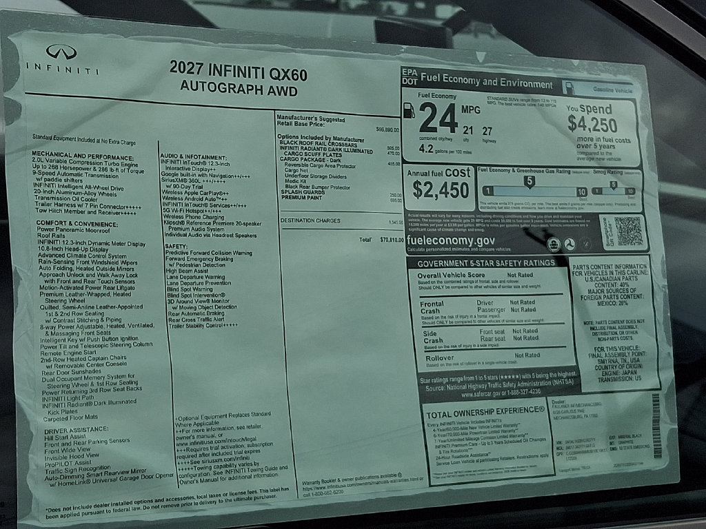 New 2027 INFINITI QX60 Autograph w/ Dark Cargo Package AWD/4WD image 19