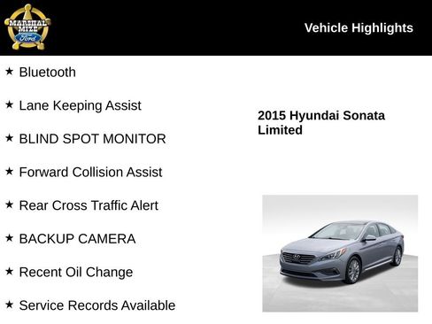 Used 2015 Hyundai Sonata Limited w/ Option Group 06 FWD image 2