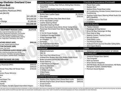 Used 2021 Jeep Gladiator Overland w/ Popular Equipment Package image 43