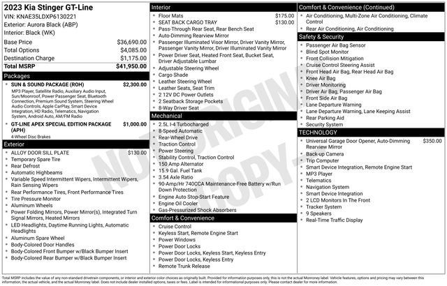 Used 2023 Kia Stinger GT-Line w/ Sun & Sound Package RWD image 7