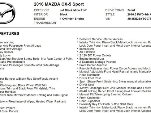 Used 2016 MAZDA CX-5 Sport FWD image 16