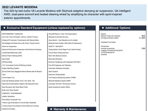 Certified 2022 Maserati Levante Modena AWD/4WD image 2