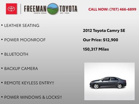 Used 2012 Toyota Camry SE FWD image 5