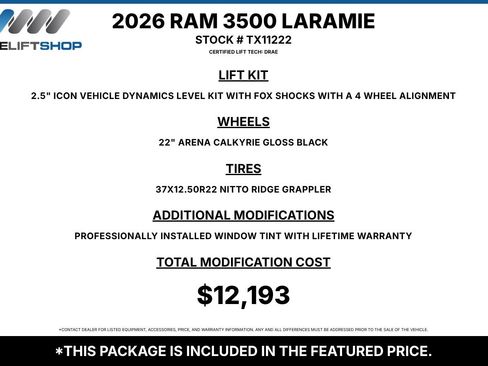 Used 2026 RAM 3500 Laramie w/ Night Edition AWD/4WD image 3