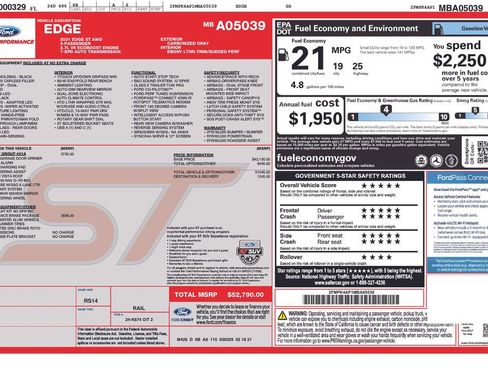 Used 2021 Ford Edge ST w/ Equipment Group 401A image 5