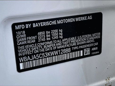 Used 2019 BMW 530i w/ Convenience Package image 33