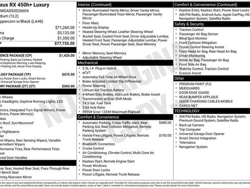 Used 2025 Lexus RX 450h AWD w/ Convenience Package image 3
