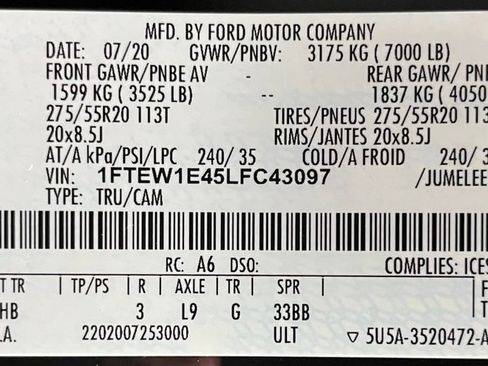 Used 2020 Ford F150 Lariat w/ Equipment Group 502A Luxury AWD/4WD image 61