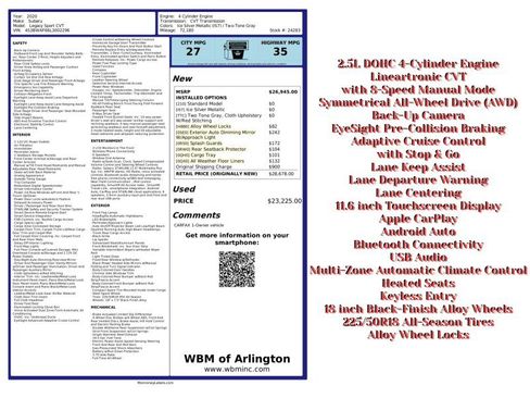 Used 2020 Subaru Legacy Sport image 2