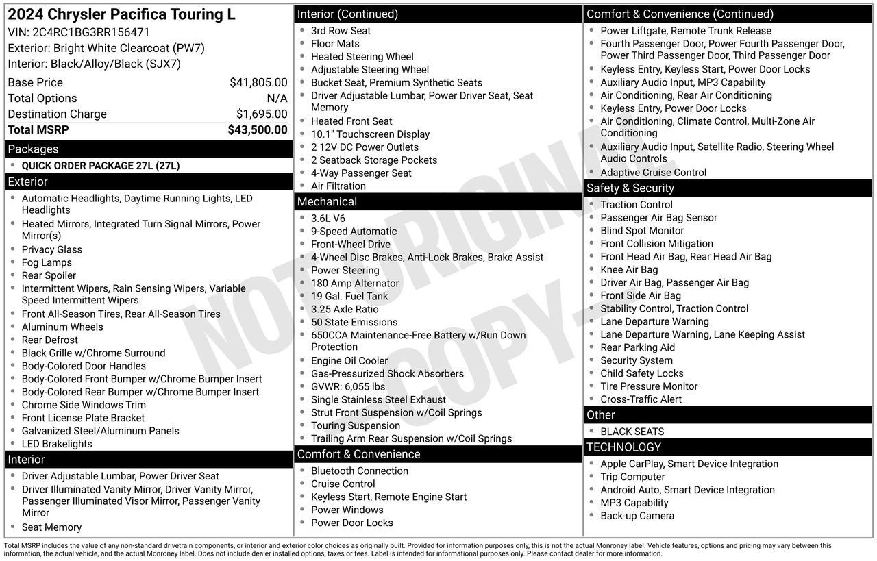 Used 2024 Chrysler Pacifica Touring-L FWD image 31