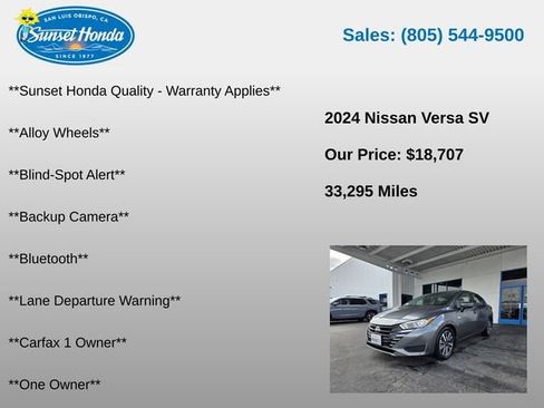 Used 2024 Nissan Versa SV w/ Trunk Package FWD image 5