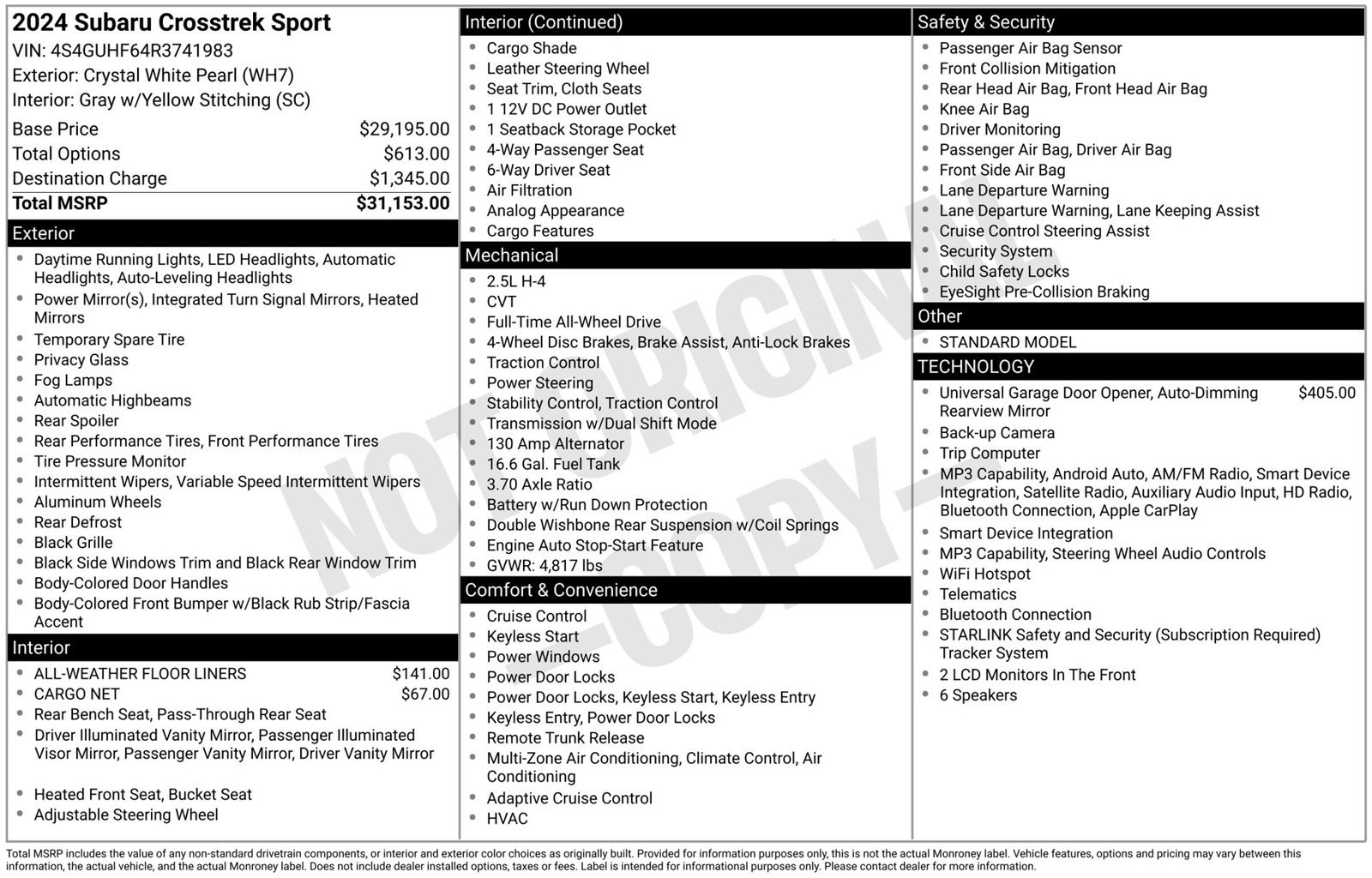 Certified 2024 Subaru Crosstrek 2.5i Sport AWD/4WD image 3