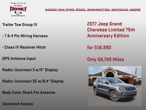 Used 2017 Jeep Grand Cherokee Limited 75th Anniversary AWD/4WD image 25