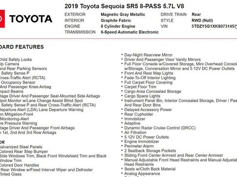 Used 2019 Toyota Sequoia SR5 image 17