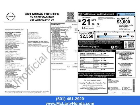 Used 2024 Nissan Frontier SV w/ SV Convenience Package RWD image 16