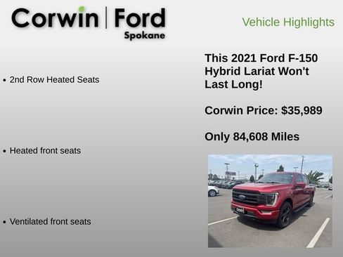 Used 2021 Ford F150 Lariat w/ Equipment Group 502A High AWD/4WD image 12