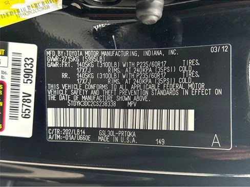 Used 2012 Toyota Sienna XLE FWD image 18