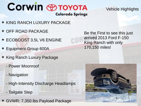 Used 2013 Ford F150 King Ranch w/ King Ranch Luxury Pkg AWD/4WD image 4