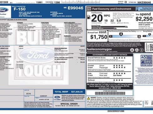 Used 2022 Ford F150 XL w/ Equipment Group 101A High AWD/4WD image 5