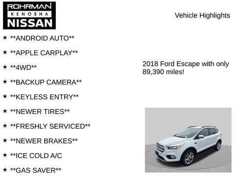 Used 2018 Ford Escape SE w/ SE Sync 3 Package AWD/4WD image 7