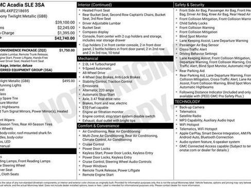 Certified 2023 GMC Acadia SLE w/ Driver Convenience Package AWD/4WD image 42
