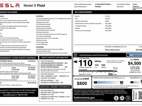 Used 2026 Tesla Model S Plaid AWD/4WD image 12