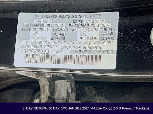 Used 2024 MAZDA CX-30 AWD 2.5 S w/ Premium Package image 39