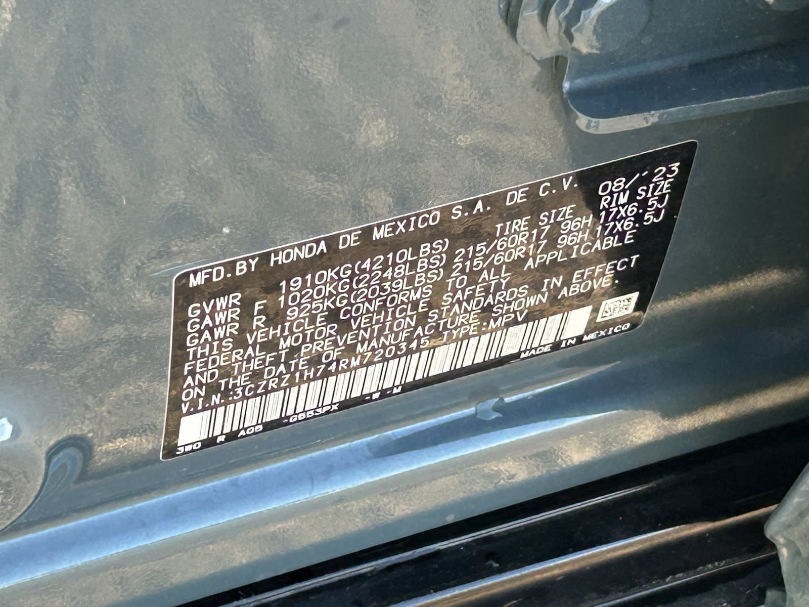 Certified 2024 Honda HR-V EX-L image 35