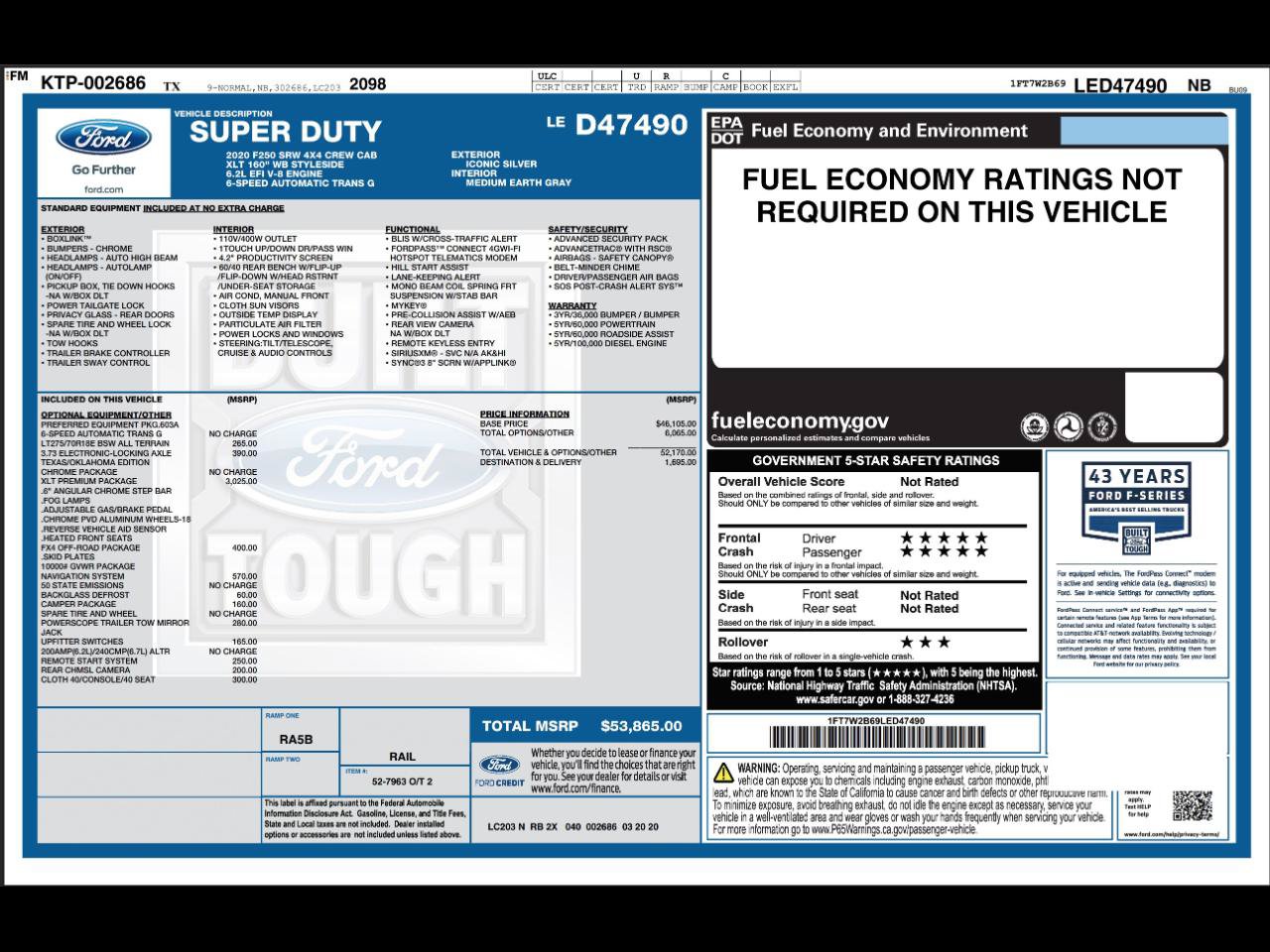 Used 2020 Ford F250 XLT w/ XLT Premium Package AWD/4WD image 3