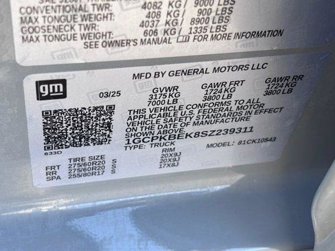 New 2025 Chevrolet Silverado 1500 Custom w/ LPO, Dark Essentials Package AWD/4WD image 33