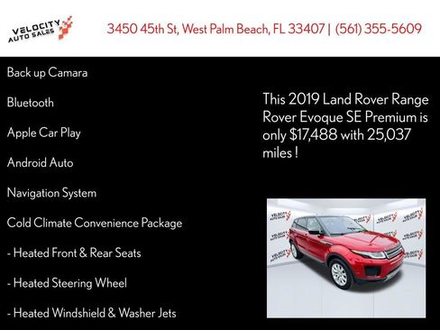 Used 2019 Land Rover Range Rover Evoque SE Premium AWD/4WD image 29