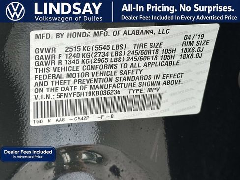 Used 2019 Honda Pilot LX image 28