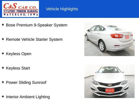 Used 2017 Chevrolet Cruze LT w/ Sun And Sound Package image 13
