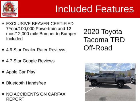 Used 2020 Toyota Tacoma TRD Off-Road w/ Technology Package AWD/4WD image 5