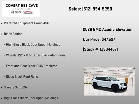 New 2026 GMC Acadia Elevation w/ Black Edition FWD image 7