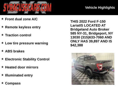 Used 2022 Ford F150 Lariat w/ Equipment Group 502A High AWD/4WD image 5