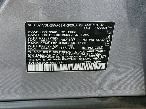 Certified 2026 Volkswagen Atlas SE w/ Panoramic Sunroof Package AWD/4WD image 34