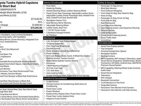 Used 2023 Toyota Tundra Capstone AWD/4WD image 4