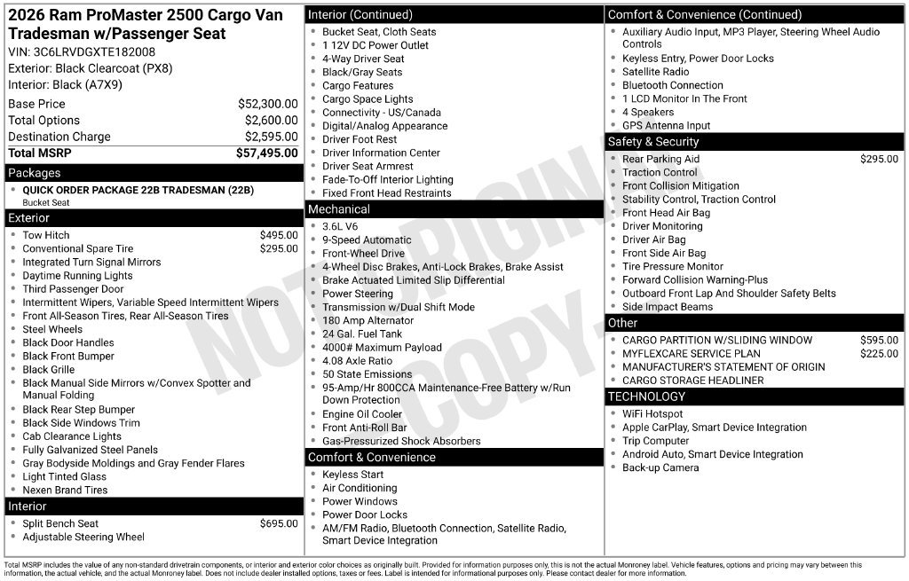 New 2026 RAM ProMaster 2500 FWD image 9