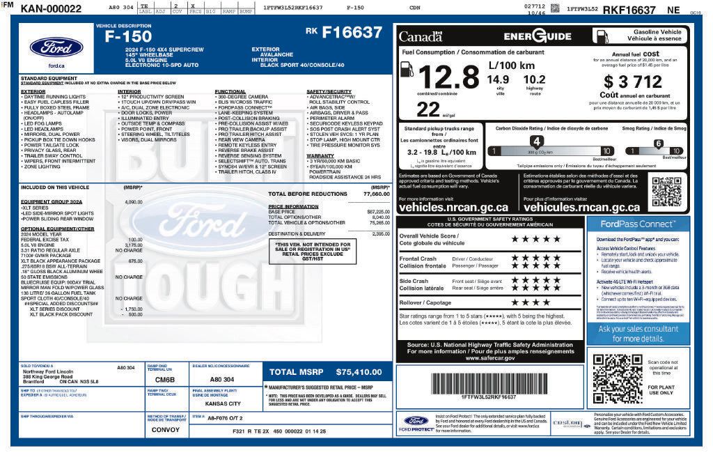Used 2024 Ford F150 XLT w/ Equipment Group 302A MID AWD/4WD image 30