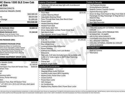 Used 2019 GMC Sierra 1500 SLE w/ SLE Value Package AWD/4WD image 56