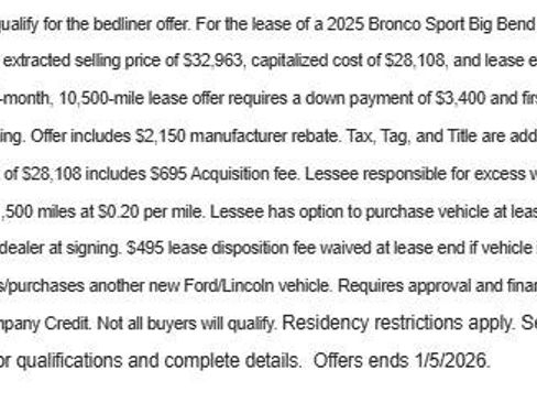 New 2025 Ford Bronco Sport Big Bend w/ Convenience Package image 30