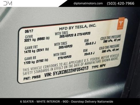 Used 2017 Tesla Model X 90D AWD/4WD image 48