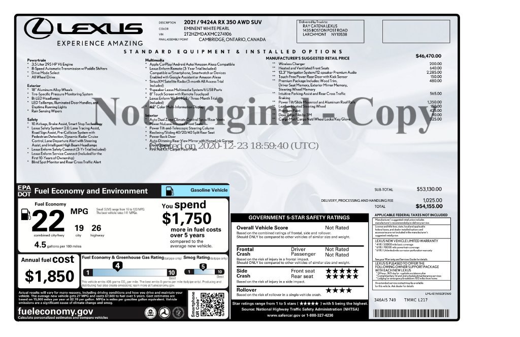 Used 2021 Lexus RX 350 AWD w/ Premium Package image 3
