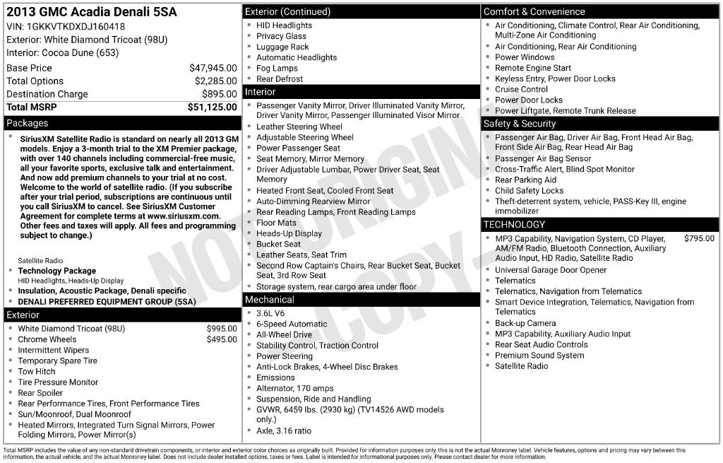 Certified 2013 GMC Acadia Denali AWD/4WD image 35